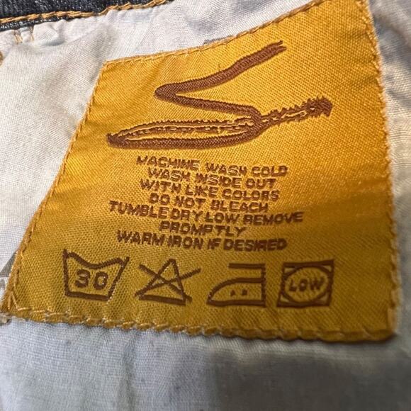 Seven7 jeans medium wash straight leg blue denim logo stitching on pockets Sz 8 - Picture 14 of 16